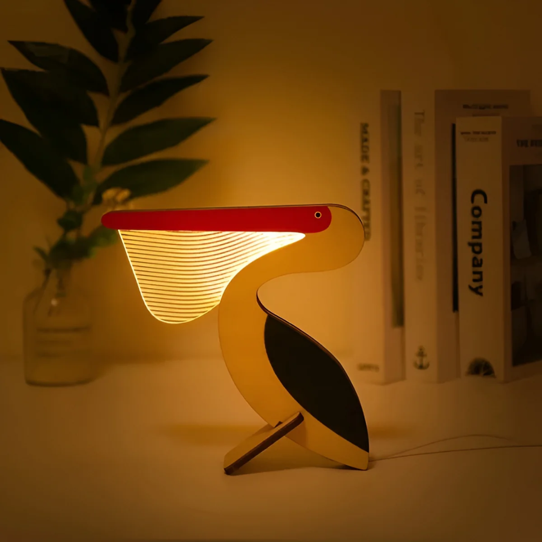 Nordic Wooden Animal Table Lamp USB Powered Warm White LED