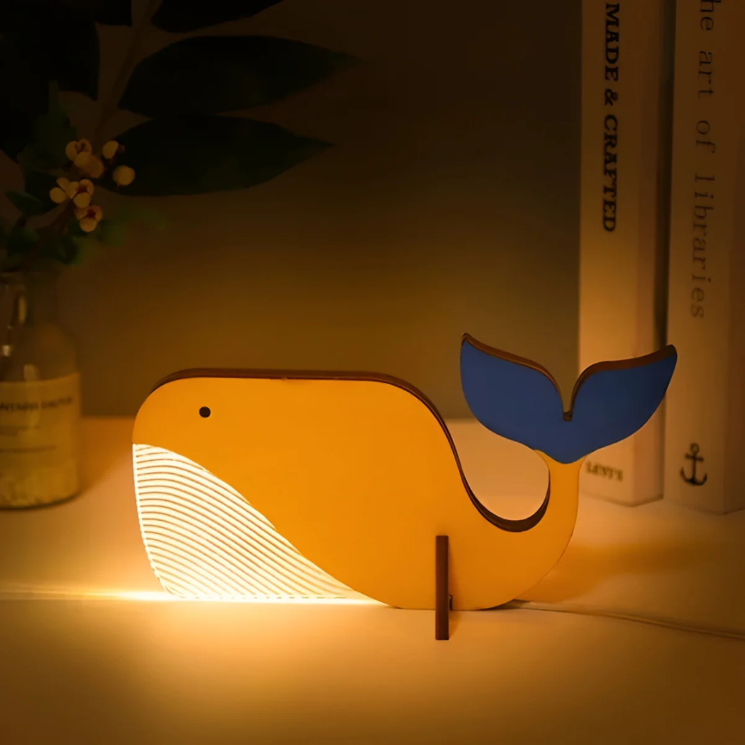 Nordic Wooden Animal Table Lamp USB Powered Warm White LED