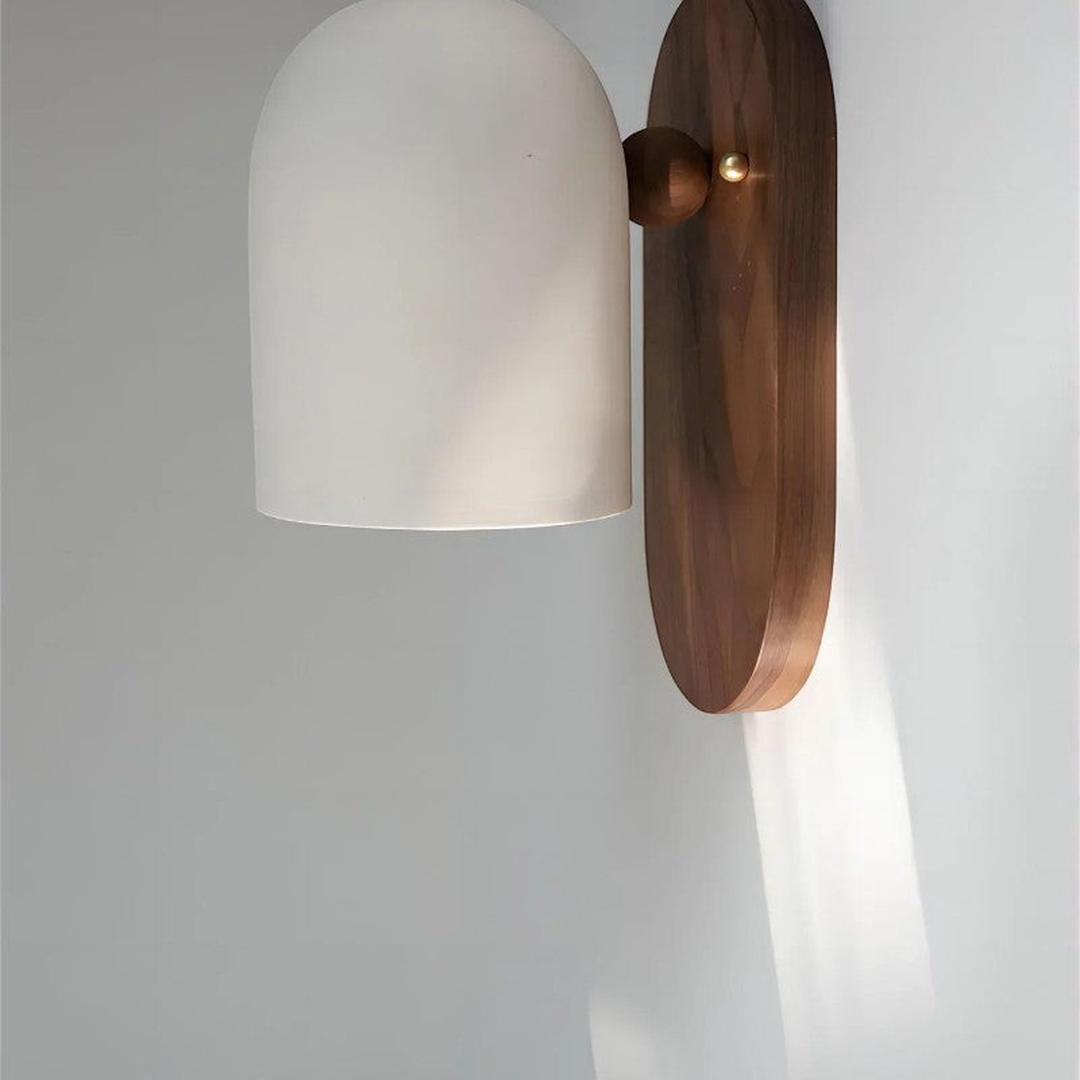 Wabi-Sabi Walnut Wood Wall Light