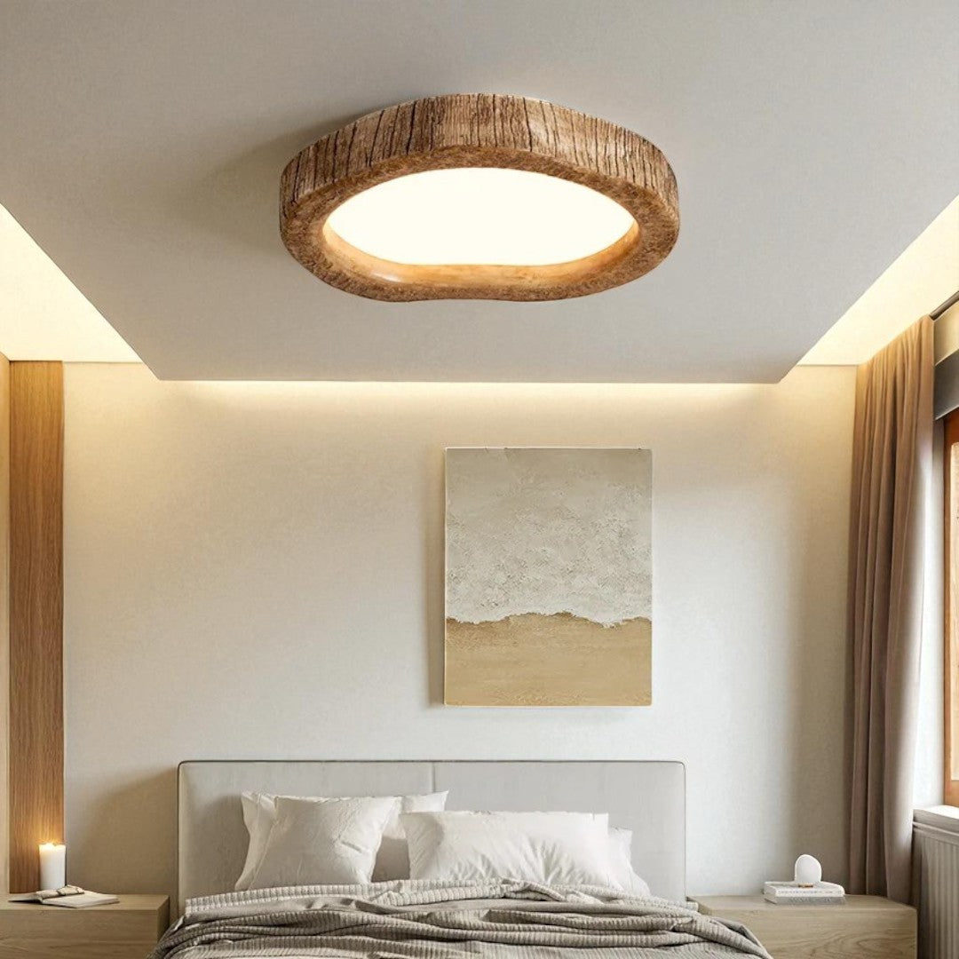 Ceiling Light With Wooden Frame