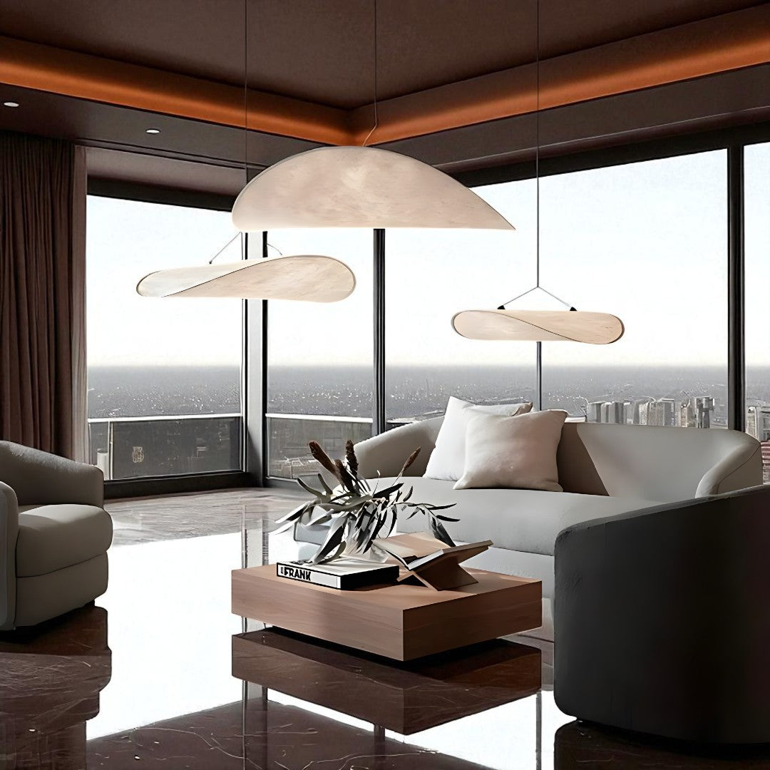 Modern Sculptural Silk Pendant Lamp