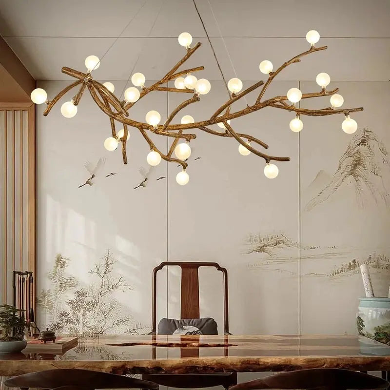 Madelyn Rustic Branch Chandelier Frosted/Clear Ball