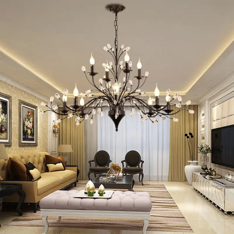 Rustic Wrought Iron Chandeliers 12 Lights