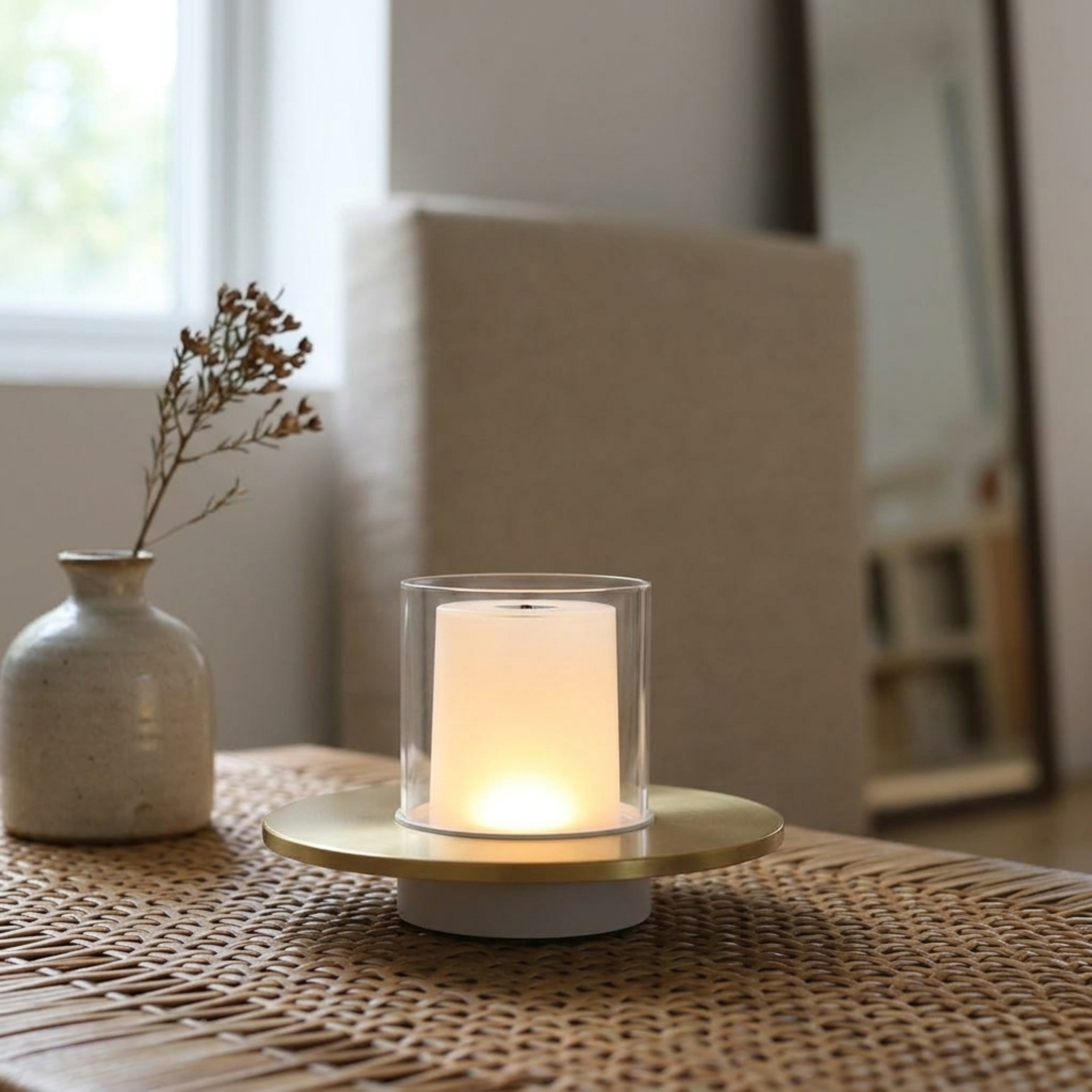 Rechargeable Candle Style Cordless Table Lamp With Gesture Control