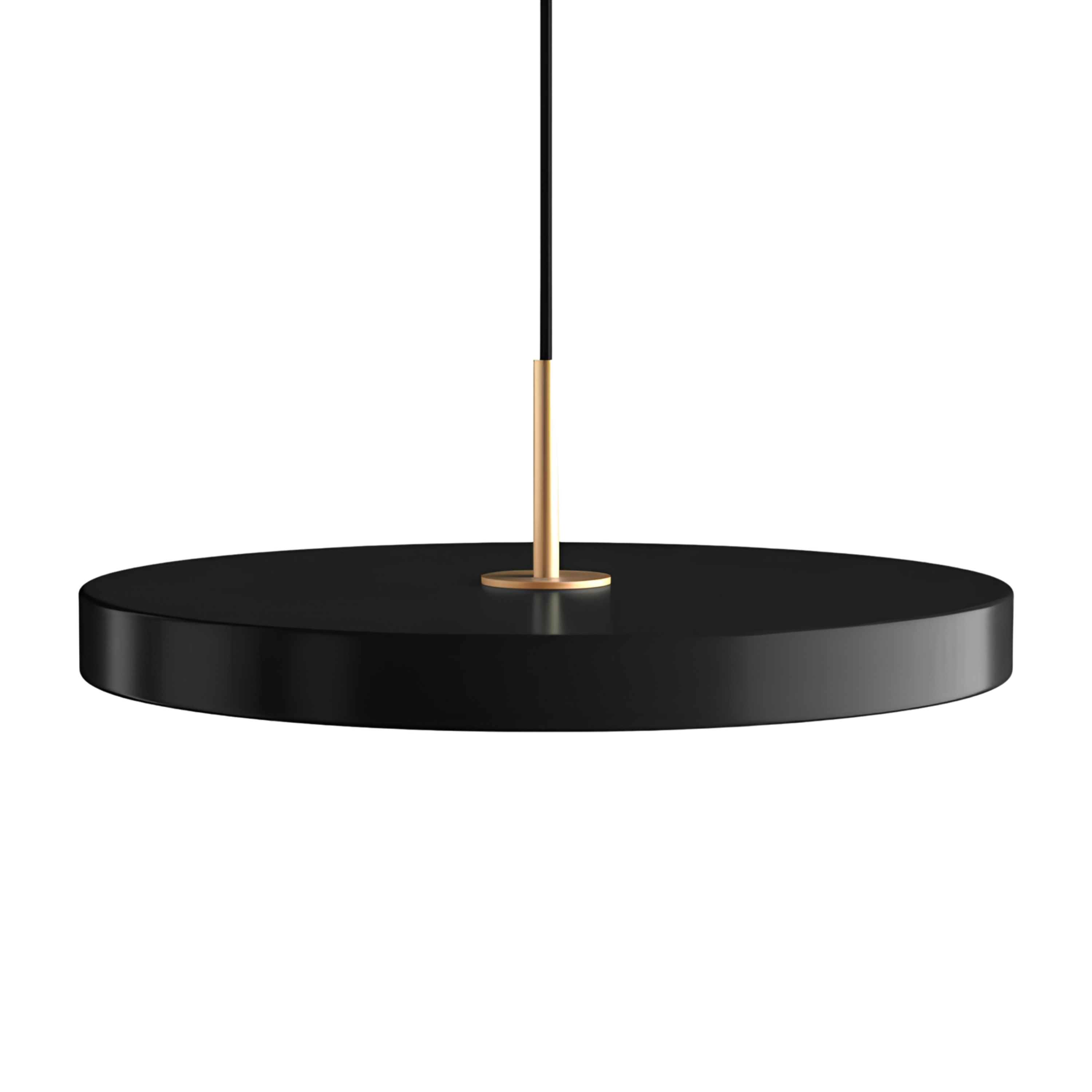Retro Slim Disc LED Pendant Light With Brass Top