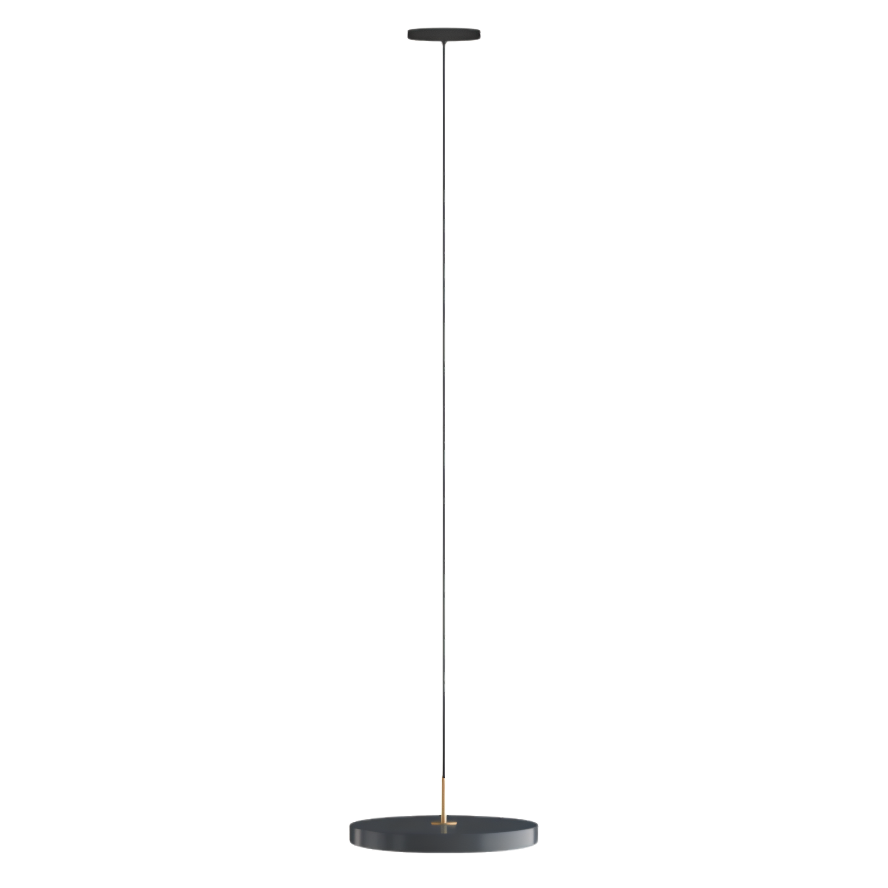 Retro Slim Disc LED Pendant Light With Brass Top