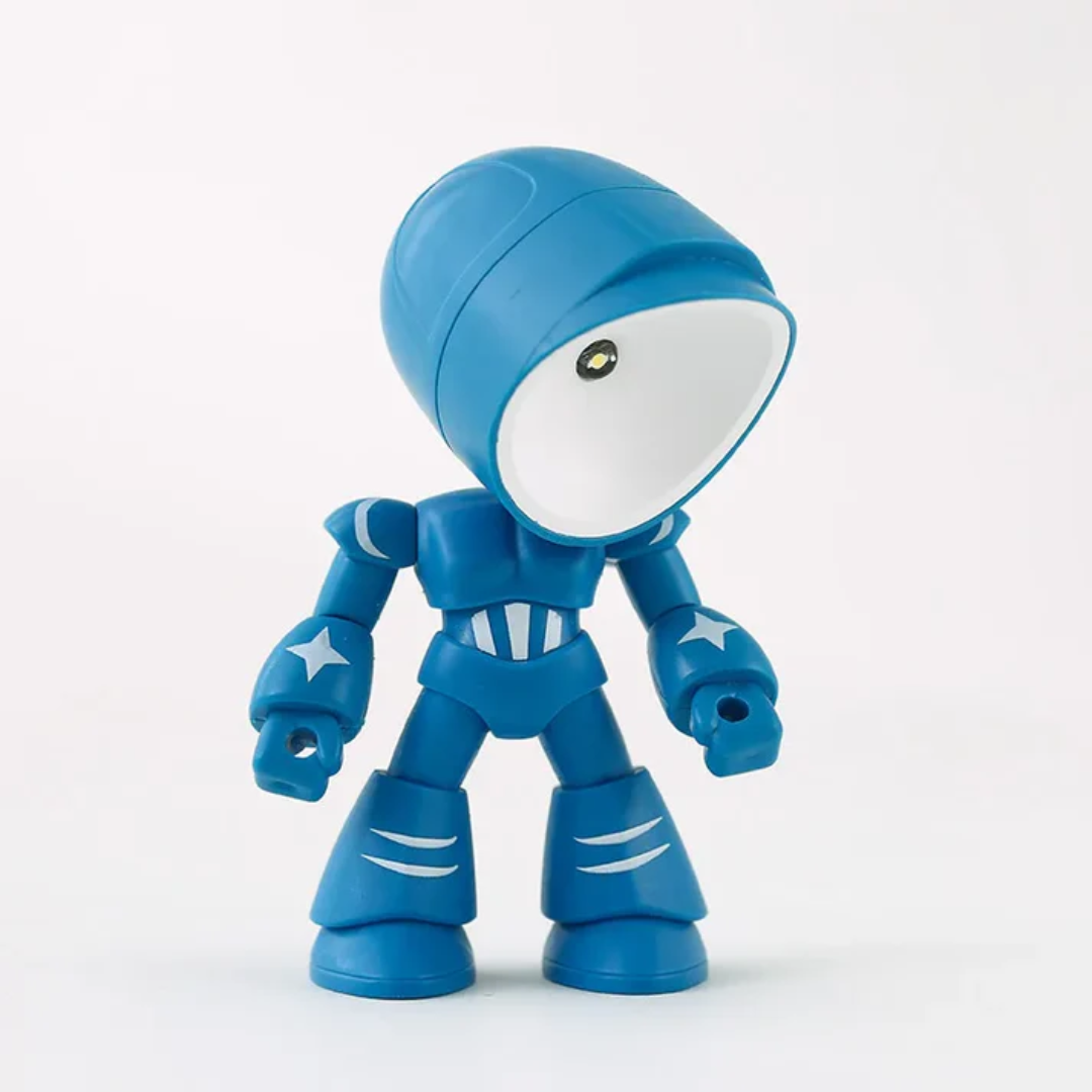 Robot Shaped Battery Operated LED Table Lamp Cordless Desk Light