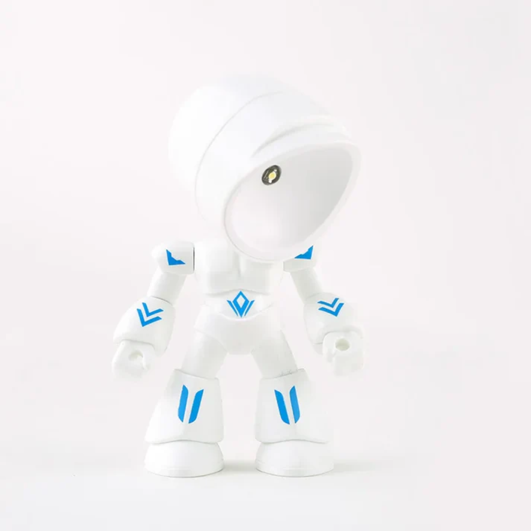 Robot Shaped Battery Operated LED Table Lamp Cordless Desk Light