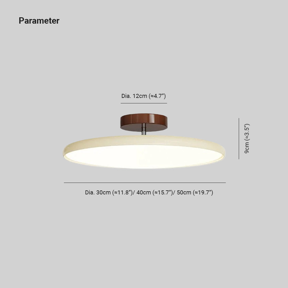 Round Disc Adjustable LED Flush Mount Ceiling Light Beige And Green