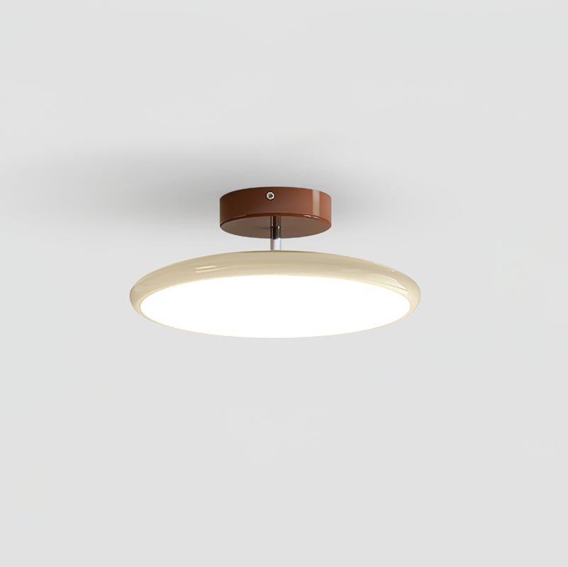 Round Disc Adjustable LED Flush Mount Ceiling Light Beige And Green