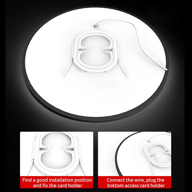 Round Slim LED Bathroom Ceiling Light IP44 White And Black