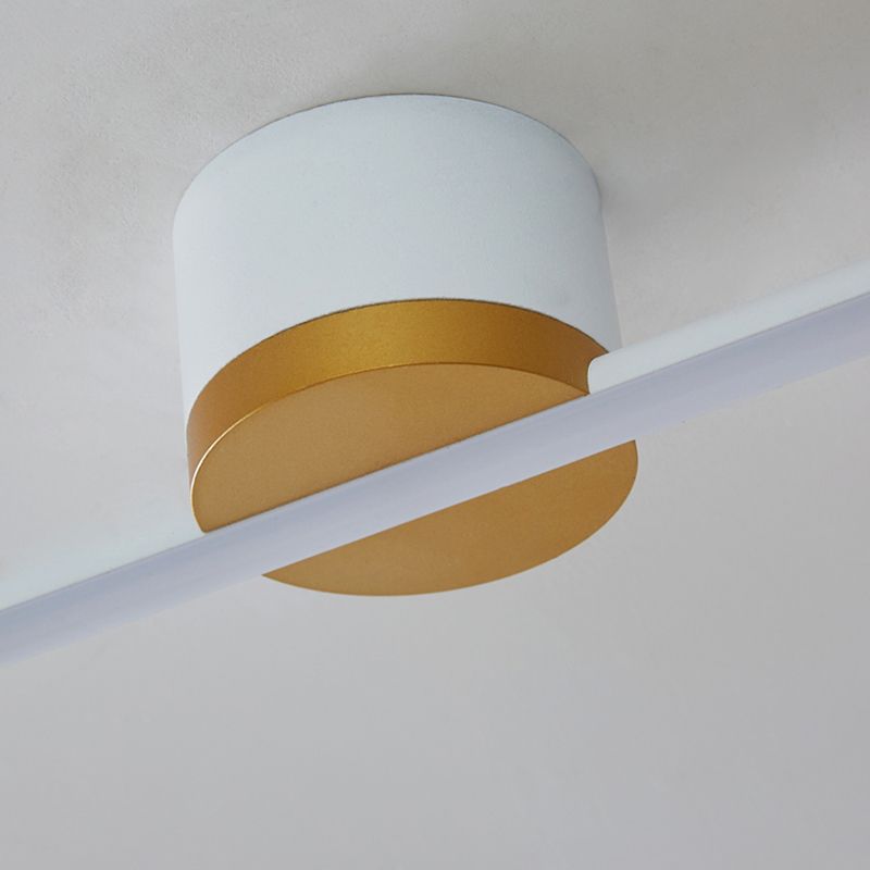 Slim Linear Bar LED Flush Mount Ceiling Light Minimalist Black And White