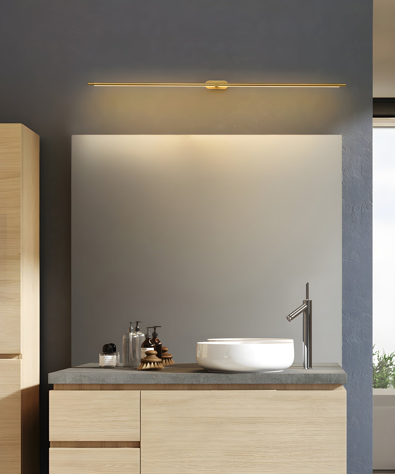 Slim Linear Rechargeable Cordless LED Wall Light Touch Sconce