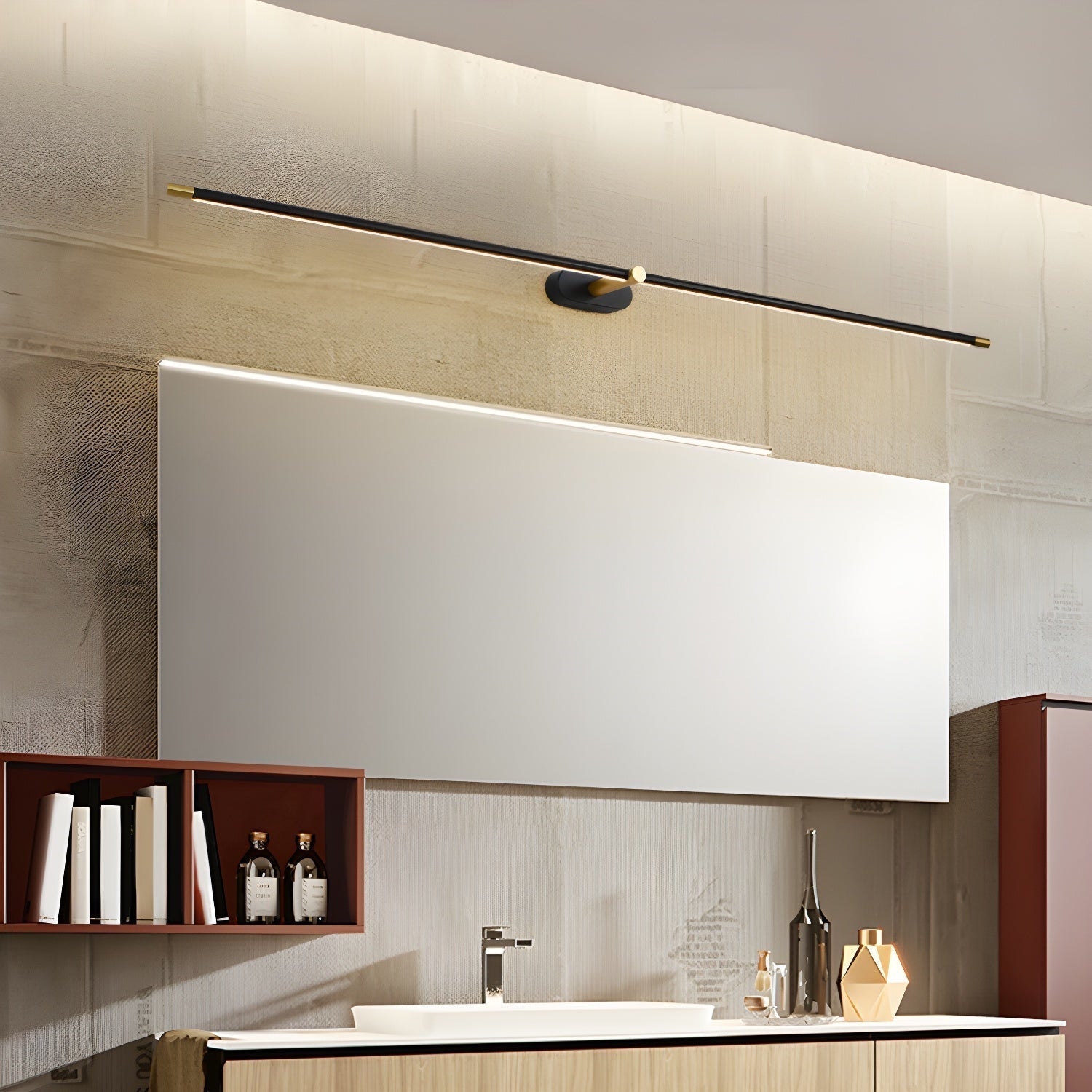 Slim Linear Rechargeable Cordless LED Wall Light Touch Sconce
