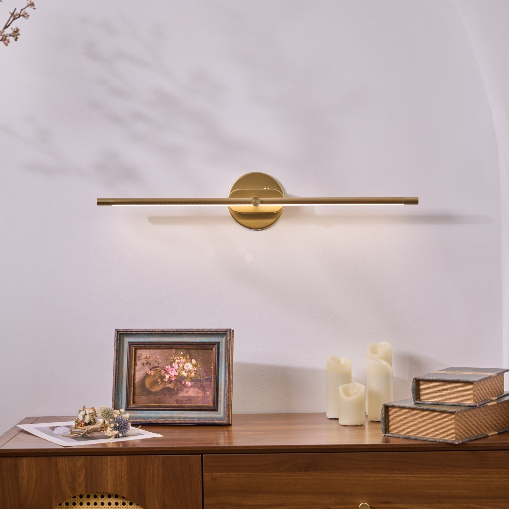 Slim Linear Rechargeable Cordless LED Wall Light Touch Sconce