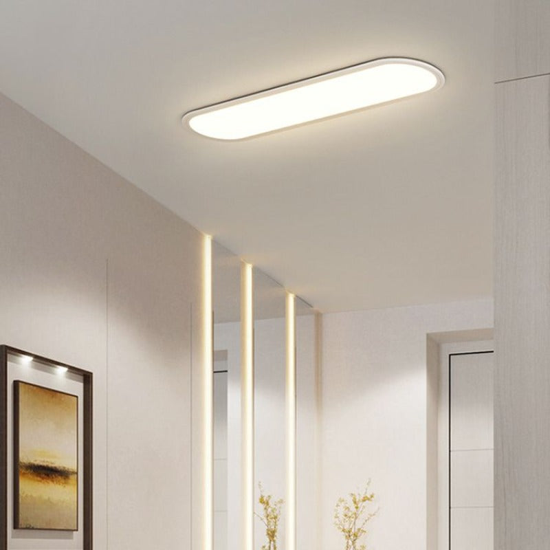 Slim Oval LED Flush Mount Ceiling Light Minimalist Black And White