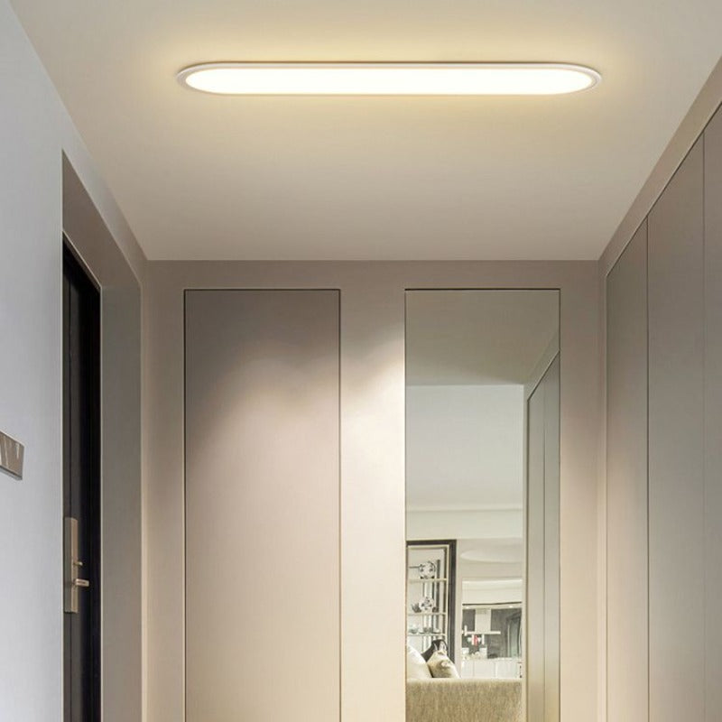 Slim Oval LED Flush Mount Ceiling Light Minimalist Black And White