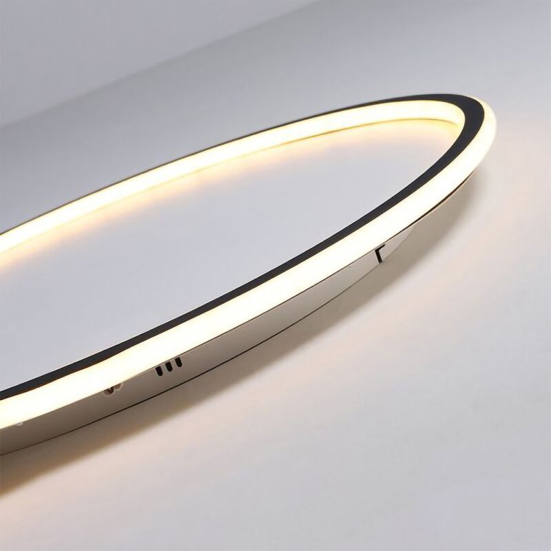 Slim Round Ring LED Flush Mount Ceiling Light Black And White
