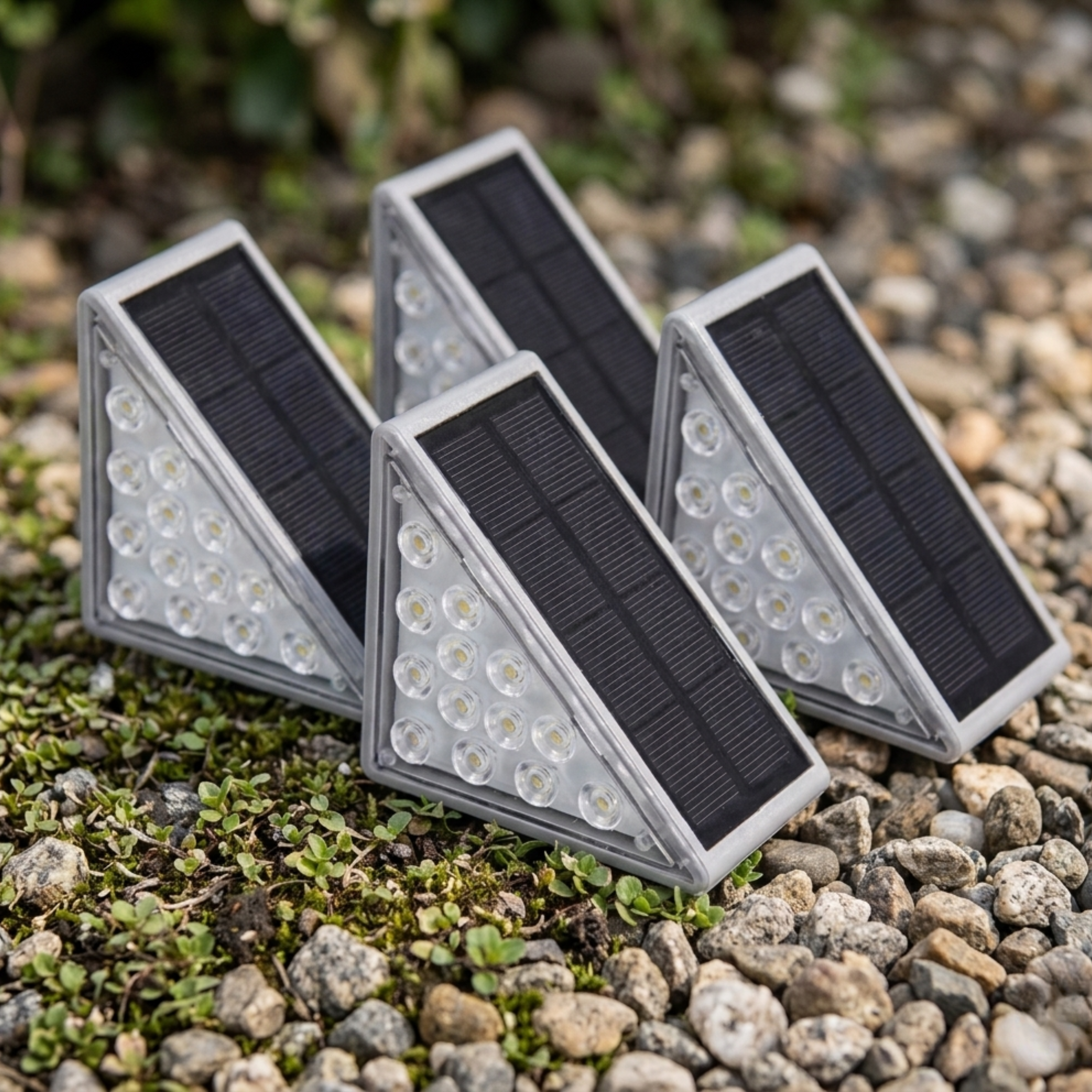 Solar LED Step Lights Outdoor Garden Stair and Path Lights Warm White