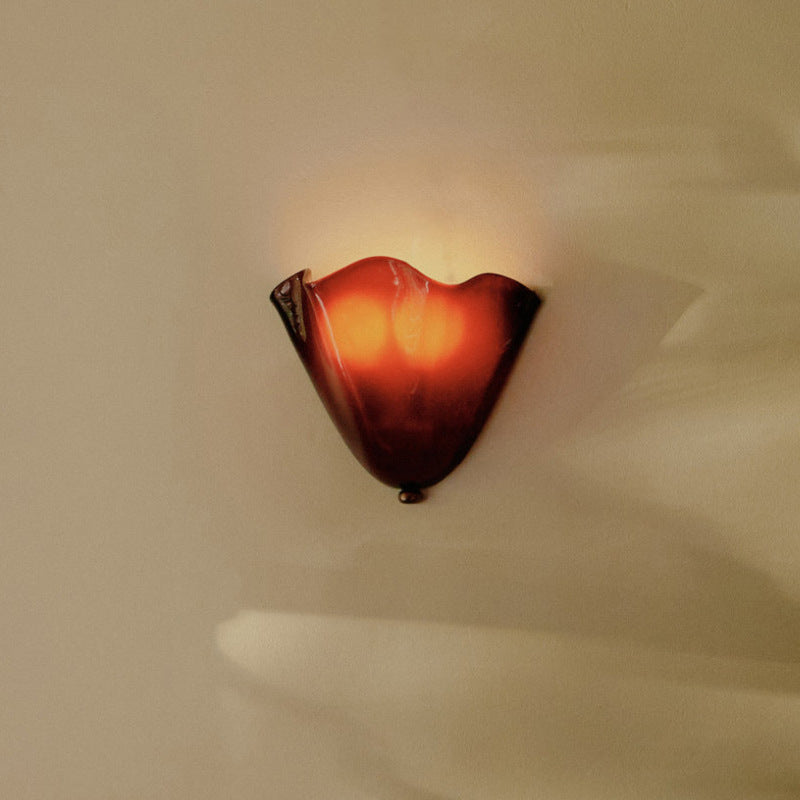Vintage Scalloped Glass Shell Wall Sconce E14 Wall Light