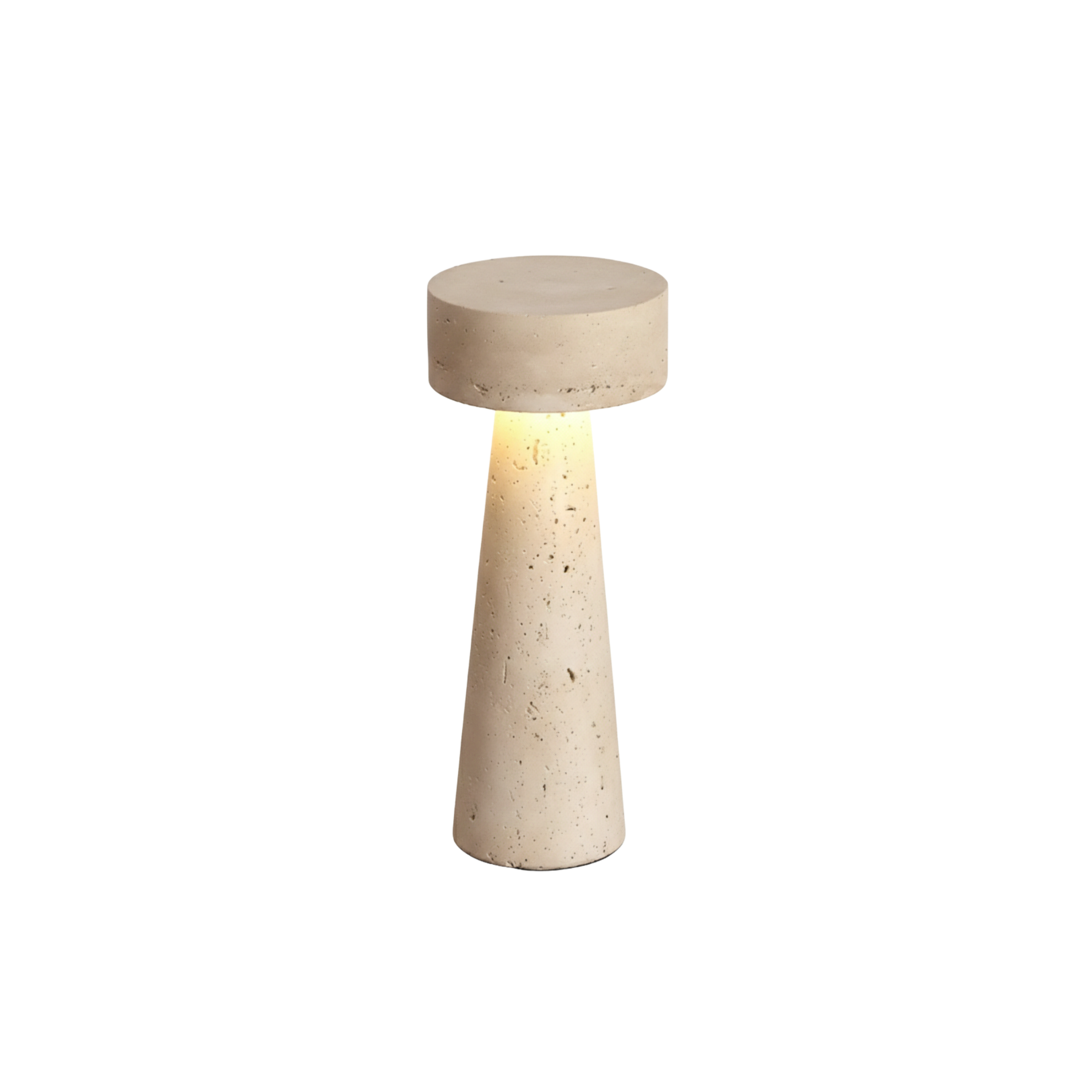 Wabi Sabi Travertine Stone Mushroom LED Table Lamp