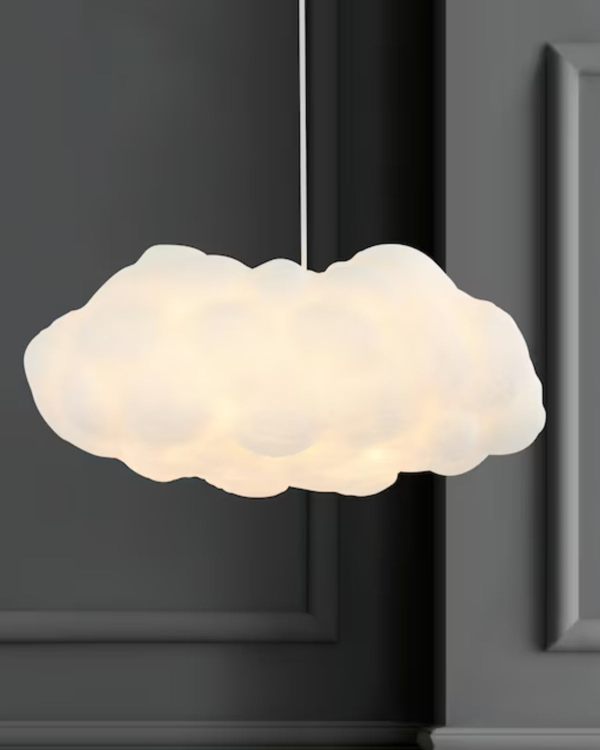 White Cloud Shaped Fibre Pendant Light with E27 Fitting