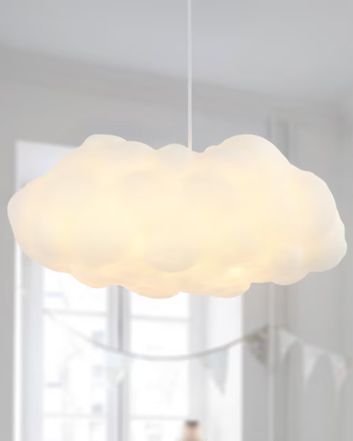 White Cloud Shaped Fibre Pendant Light with E27 Fitting