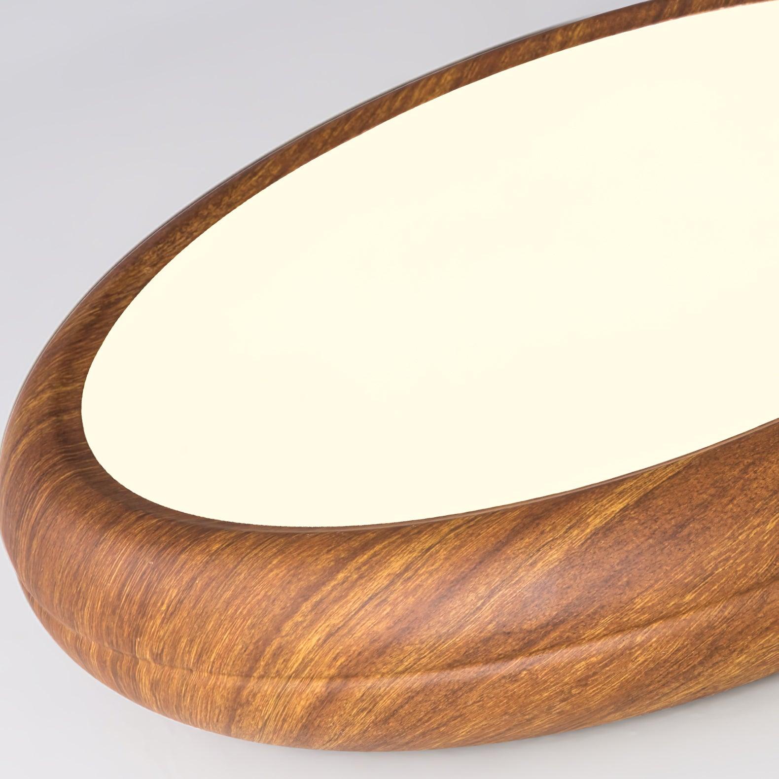 Wood Grain Round Flush Mount LED Ceiling Light Japandi Scandi