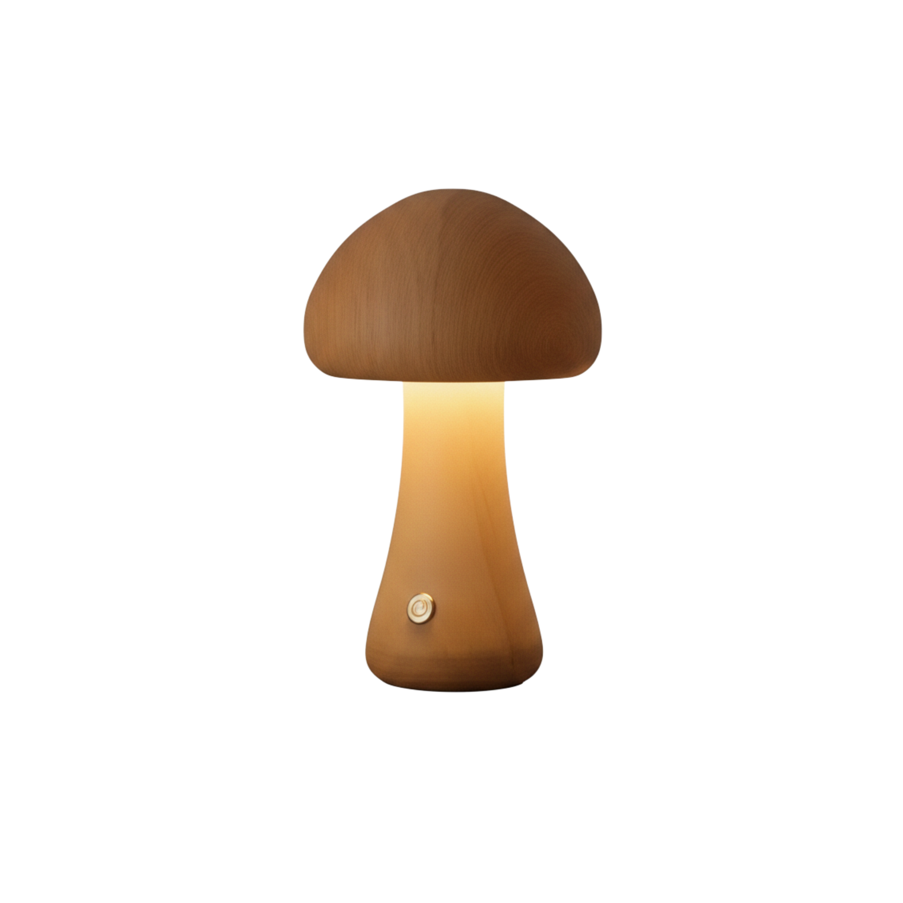 Wooden Mushroom Table Lamp Rechargeable Cordless LED Bedside Lamp