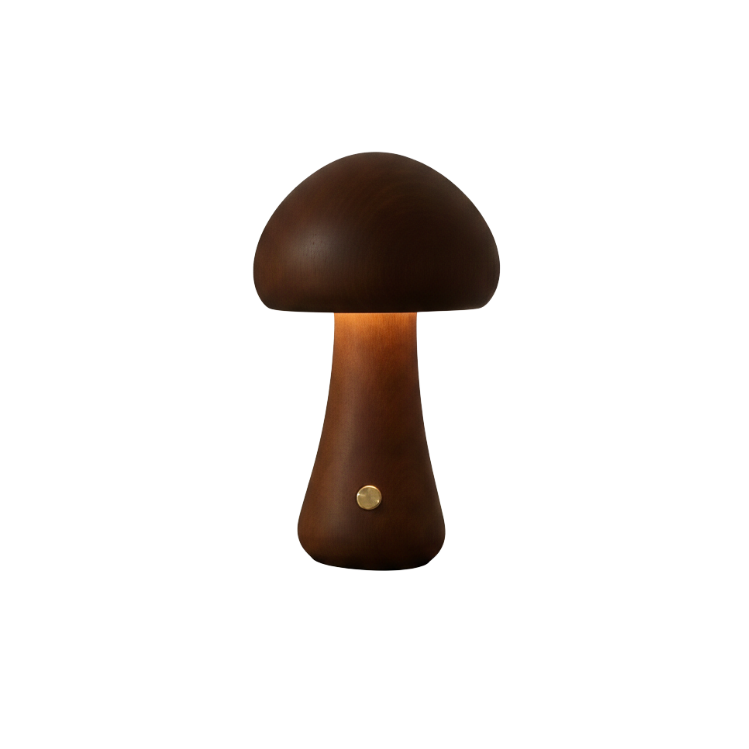 Wooden Mushroom Table Lamp Rechargeable Cordless LED Bedside Lamp