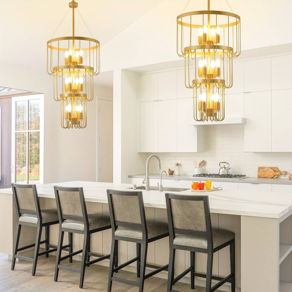 12-Light Farmhouse Staircase Chandelier