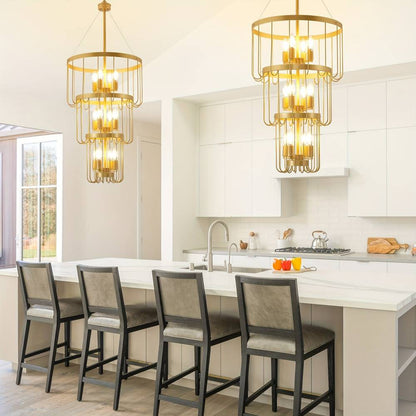 12-Light Farmhouse Staircase Chandelier