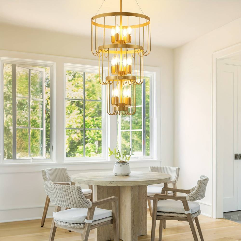 12-Light Farmhouse Staircase Chandelier