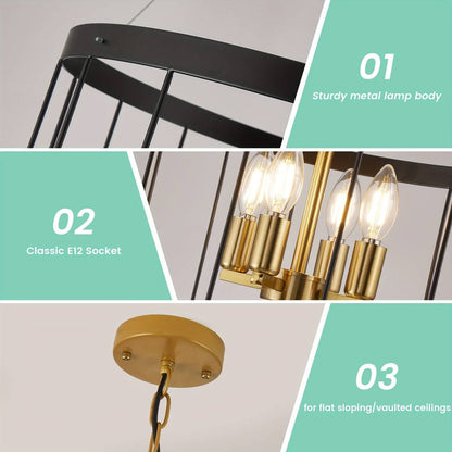 12-Light Farmhouse Staircase Chandelier