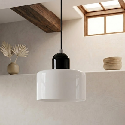 Glass Drum Pendant Light