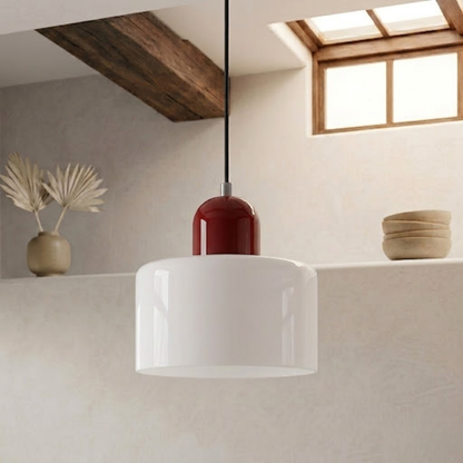Glass Drum Pendant Light