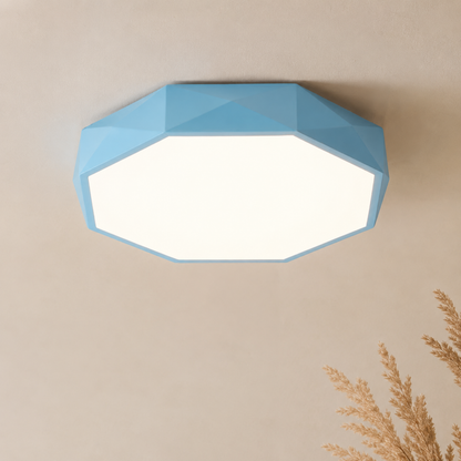 Gray Geometric LED Flush Mount Ceiling Light