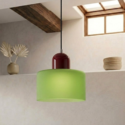 Glass Drum Pendant Light