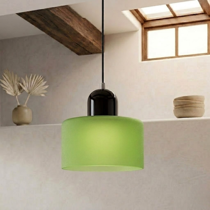 Glass Drum Pendant Light