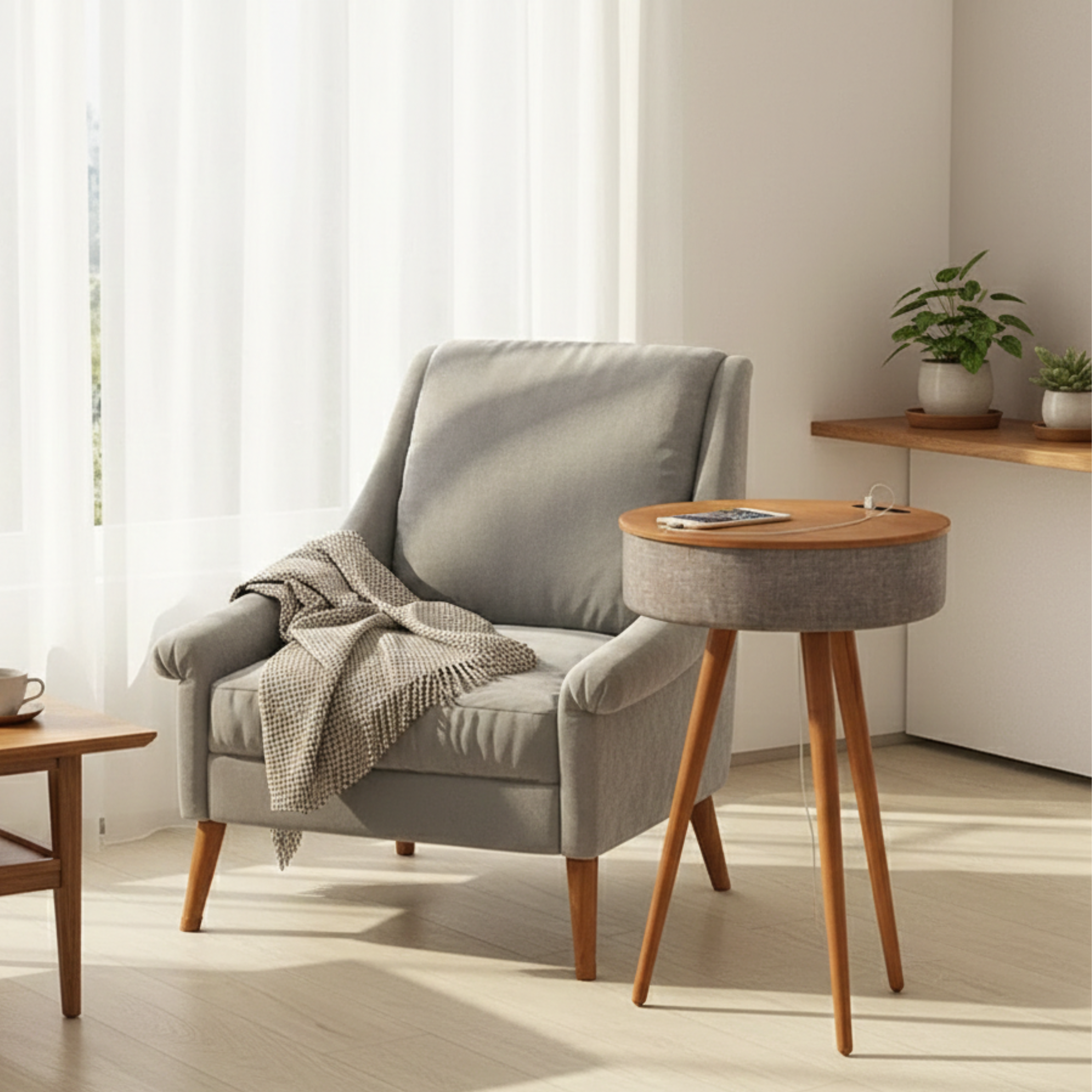 Round Smart Side Table