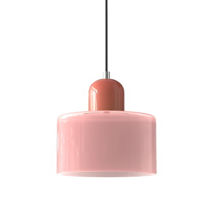 Glass Drum Pendant Light