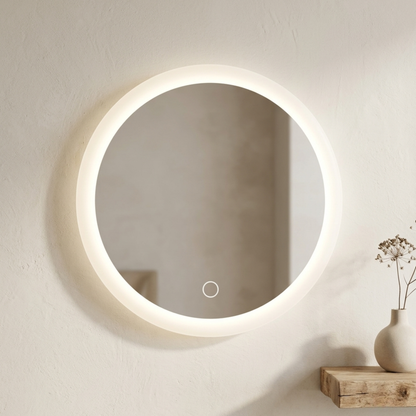 Round LED Mirror with Suction Cups