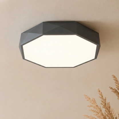 Gray Geometric LED Flush Mount Ceiling Light