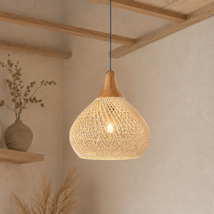 Vintage Rattan Ceiling Light