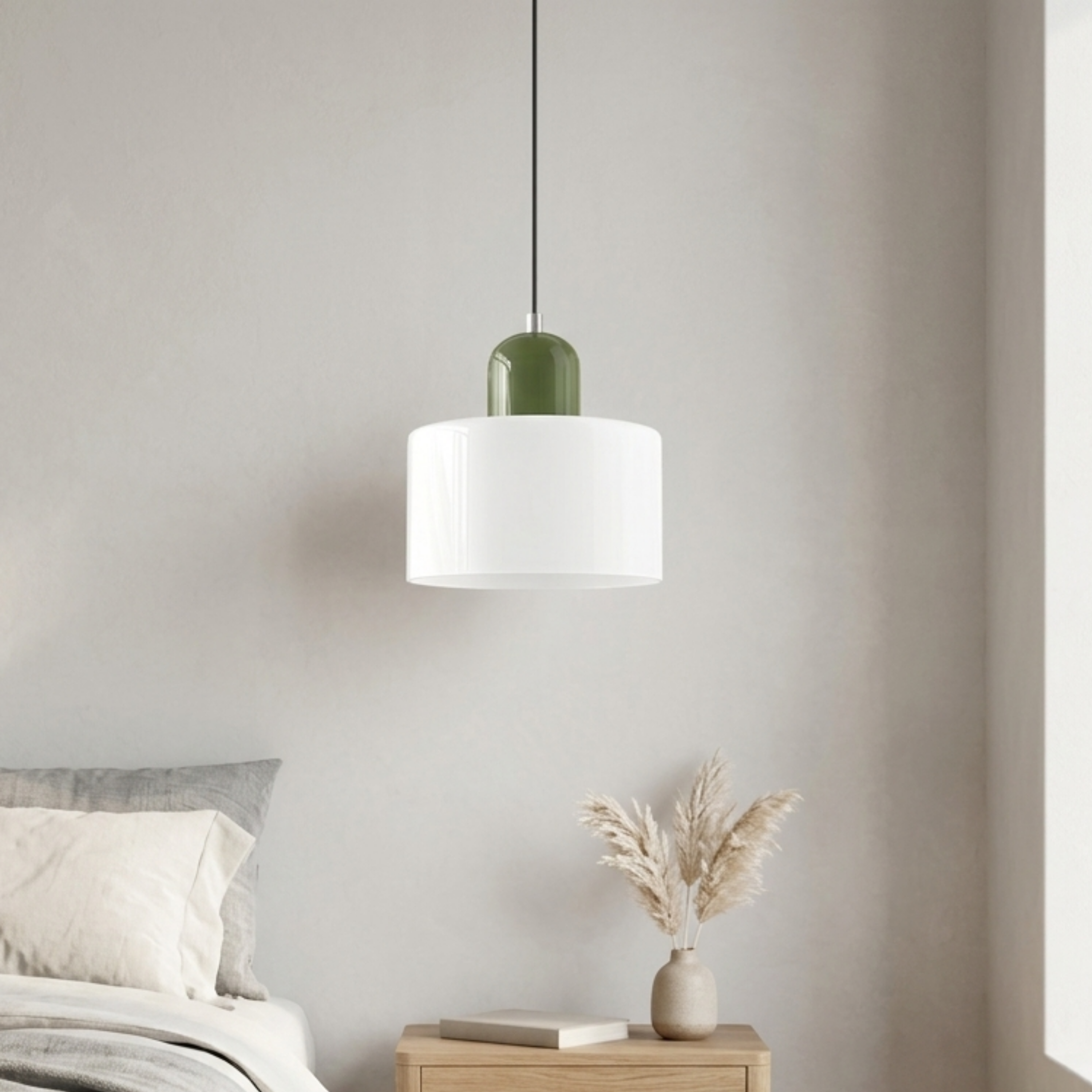 Glass Drum Pendant Light