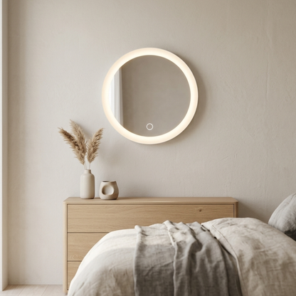 Round LED Mirror with Suction Cups