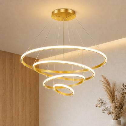 Gold Ring LED Pendant Chandelier Ceiling Light