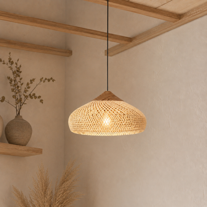 Vintage Rattan Ceiling Light