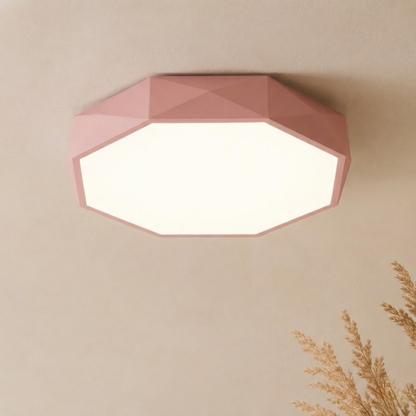 Gray Geometric LED Flush Mount Ceiling Light