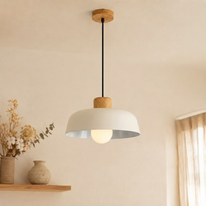 Grey Iron Wood Pendant Ceiling Light